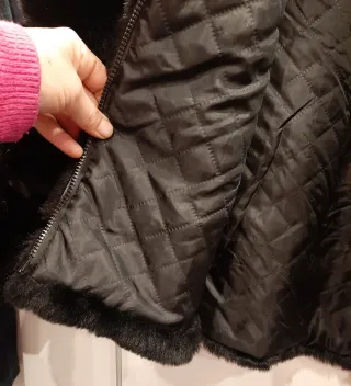 Abrigo pelo sintético negro