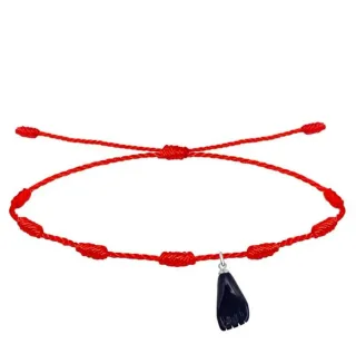 Pulsera Roja de 7 Nudos con La Higa Negra, NUEVA