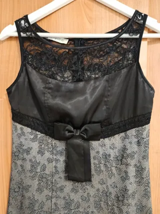 Vestido fiesta negro y gris Talla M