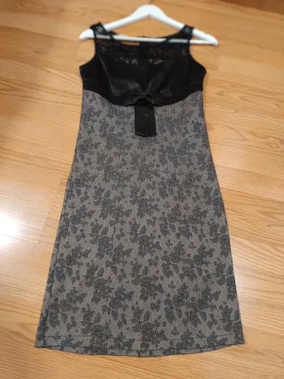 Vestido fiesta negro y gris Talla M