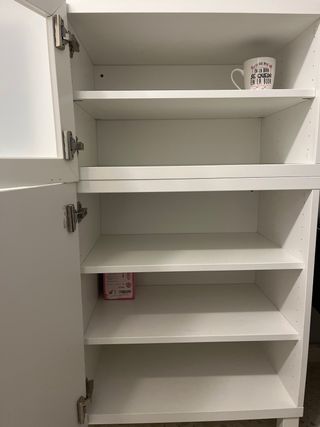 Mueble/vitrina salón blanco y cristal