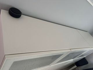 Mueble/vitrina salón blanco y cristal