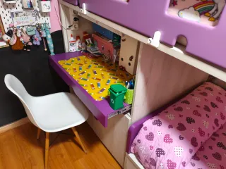REBAJADA! Cama tren infantil morada (3 camas)