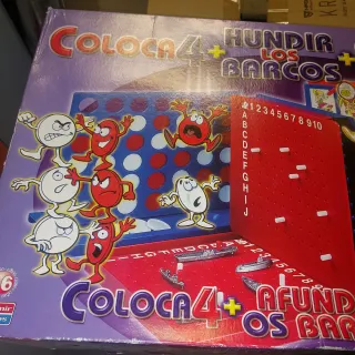 Juego de mesa 3 en 1: Coloca 4, Hundir Barcos, C