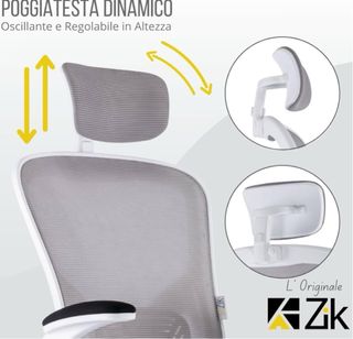 Silla de oficina ergonómica negra y blanca