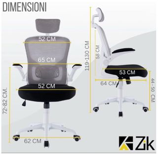 Silla de oficina ergonómica negra y blanca