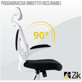 Silla de oficina ergonómica negra y blanca