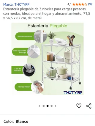 Estantería plegable lista para usar