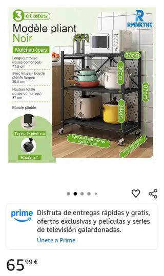 Estantería plegable lista para usar