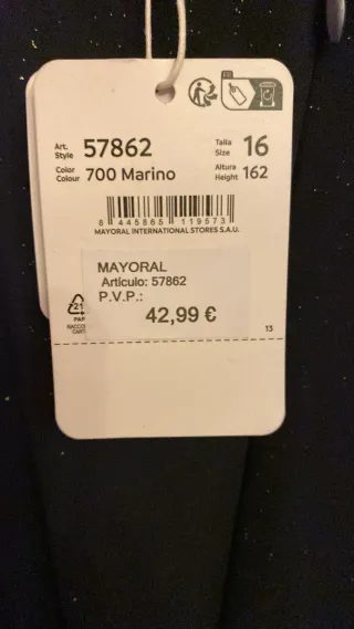 Vestido Mayoral Talla 16 Negro Brillante