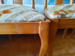 6 Sillas de Comedor Madera Tapizadas