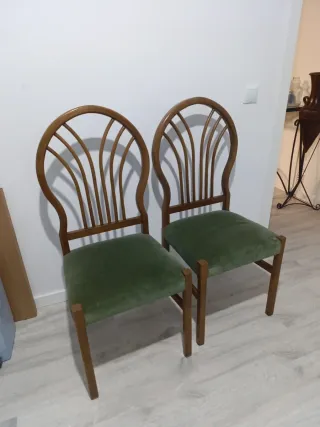 Lote 6 Sillas Comedor Madera Barnizada