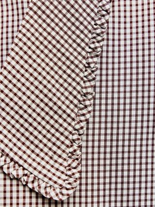 Camisa de cuadros marrón y blanco