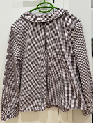 Camisa de cuadros marrón y blanco