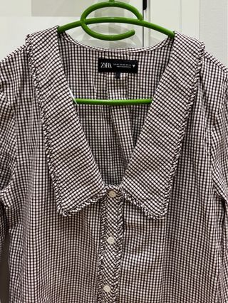 Camisa de cuadros marrón y blanco