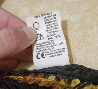 Disfraz Vestido Charlestón Negro y Dorado Años 20