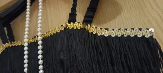 Disfraz Vestido Charlestón Negro y Dorado Años 20