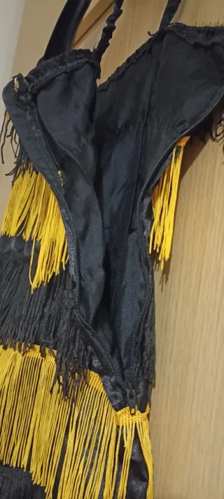 Disfraz Vestido Charlestón Negro y Dorado Años 20