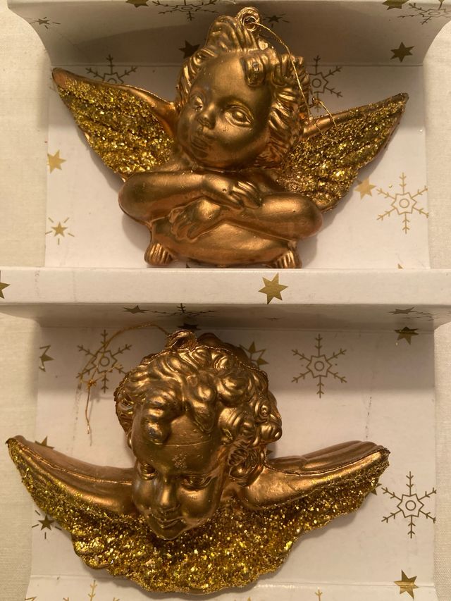 Adorno Navidad Ángeles Dorados