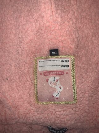 Chaqueta niña gris con capucha rosa
