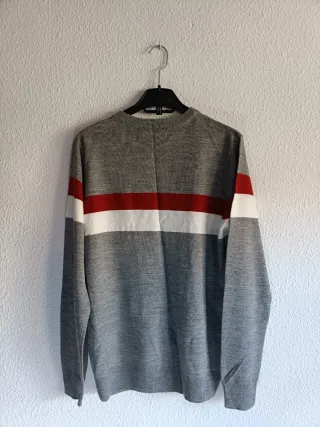 JERSEY GRIS de RAYAS Rojo/Blanco (Primark)