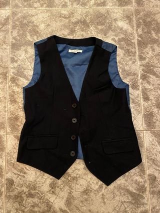 Traje y Chaleco Negro Azul Para niños de 8 años