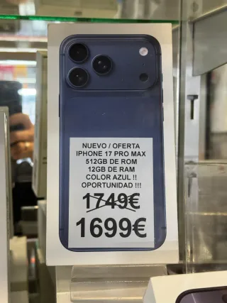 iPhone 17 Pro Max 512GB Azul - NUEVO