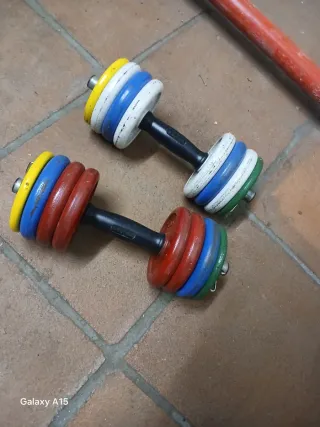 Manubri regolabili con dischi colorati