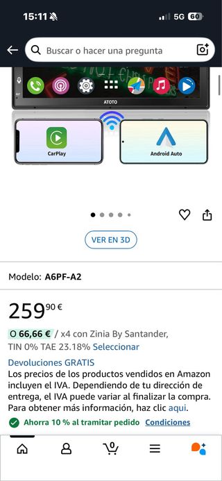 Pantalla ATOTO 7 pulgadas