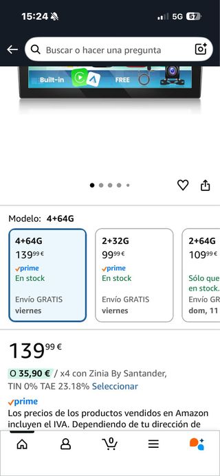 Pantalla Toyota Avensis 2002-2008