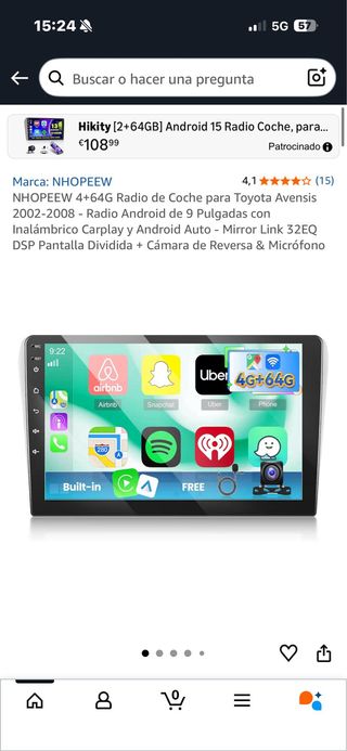 Pantalla Toyota Avensis 2002-2008