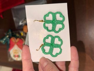 Orecchini fatti a mano quadrifoglio