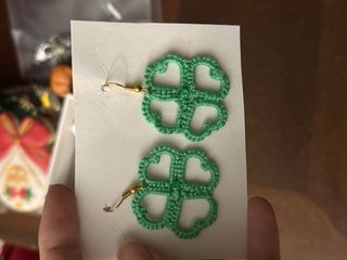 Orecchini fatti a mano quadrifoglio