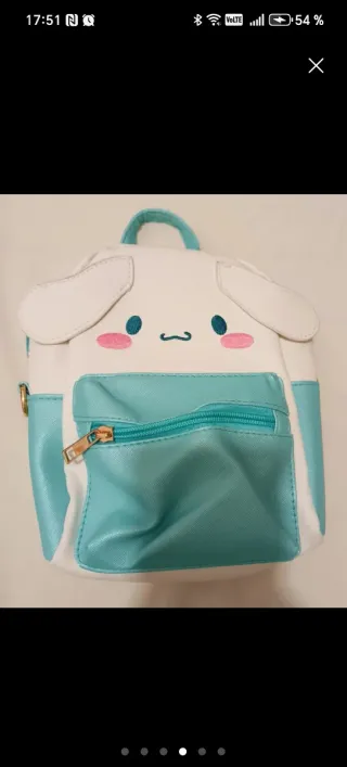Mini mochila Cinnamoroll azul y blanco