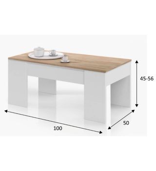 Mesa de centro elevable madera