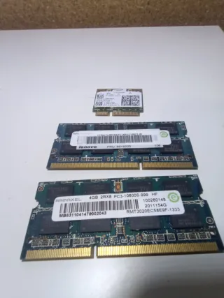 2x 4GB RAM SODIMM + Módulo WiFi Intel