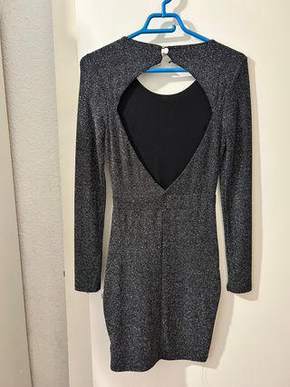 Vestido fiesta Inside plateado talla S