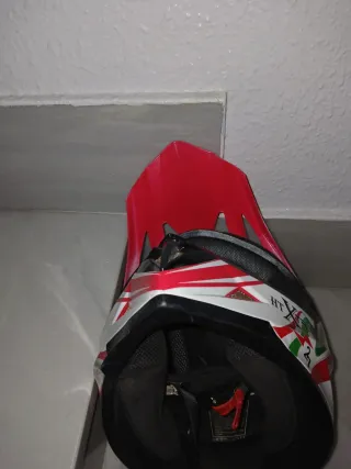 Casco Moto Cross HT Xtreme Blanco Rojo