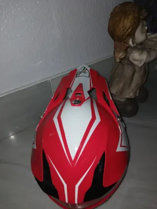 Casco Moto Cross HT Xtreme Blanco Rojo