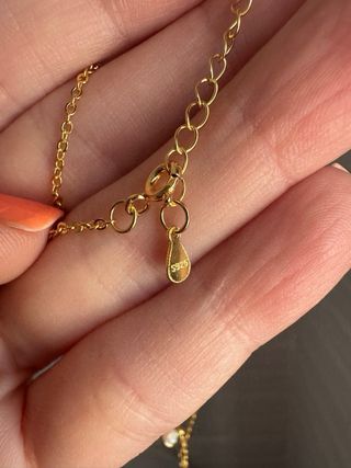 Collana argento 925 placcato oro con opali