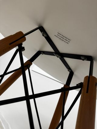 Mesa redonda cristal y madera