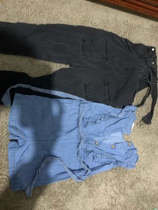 Mono vaquero niña azul y negro