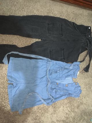 Mono vaquero niña azul y negro