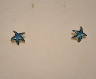 Pendientes Estrella Azul Claro y Plateado