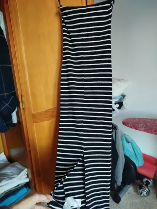 Vestido largo de rayas  palabra de honor