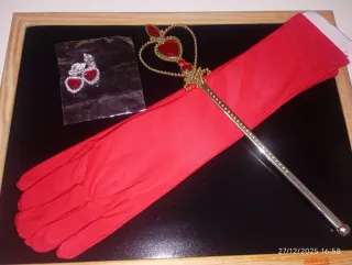 Varita mágica, guantes y pendientes de corazón de