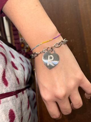 Braccialetto acciaio con lettera R