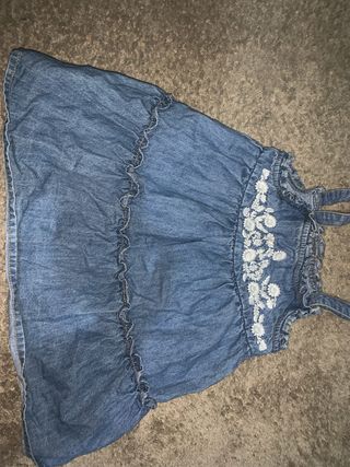 Vestido vaquero niña bordado