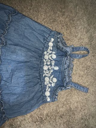 Vestido vaquero niña bordado
