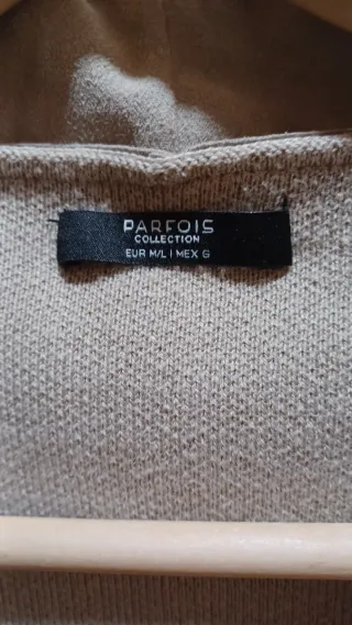 Chaqueta Parfois antelina y punto beige topo